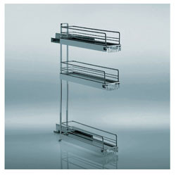 Base Pull-Out 3 tier, steel, chrome-plated, right with softstop