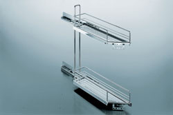Base Pull-Out, steel, chrome-plated, 45degrees, right with softstop