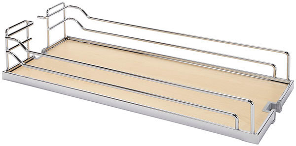 Tray Set, Arena, steel, chrome / maple, 16" x 20 3/8" x 4 1/8" (1 set = 2 trays)