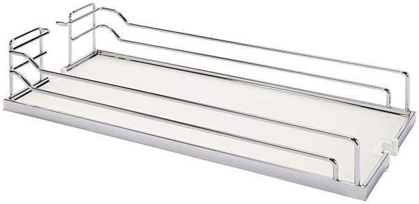 Tray Set, Arena, steel, chrome / white, 20" x 20 3/8" x 4 1/8" (1 set = 2 trays)
