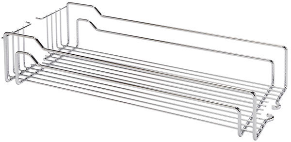 Basket Set, steel, chrome, 19" x 20 3/8" x 4 1/8" (1 set = 2 baskets)
