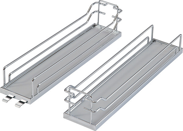 Tray Set, Arena, steel, chrome / gray, 16" x 20 3/8" x 4 1/8" (1 set = 2 trays)