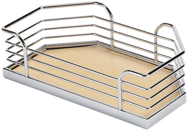 Tray Set, Arena, steel, chrome / maple, 14 1/8" x 6 3/4" x 3 1/2" (1 set= 4 trays)