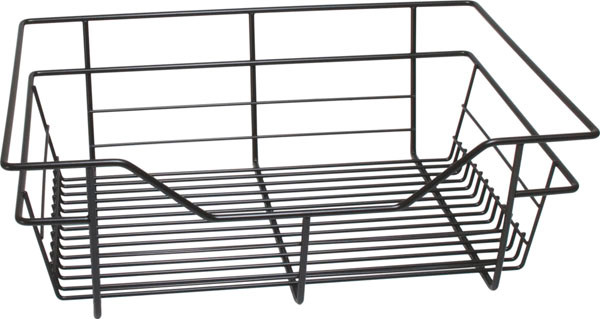 Closet Basket, steel, dark oil-rubbed bronze, 14" depth x 17" width x 6" height, with black 14" slides