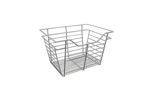Closet Basket, steel, white, 14" depth x 17" width x 11" height, with white 14" slides