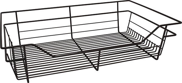 Closet Basket, steel, dark oil-rubbed bronze, 16" depth x 23" width x 6" height, with black 16" slides
