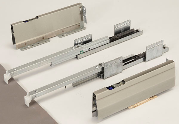 Moovit Drawer Profile and Slide, stainless steel, frame height=92mm, length=350mm