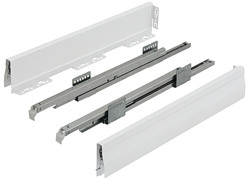 Moovit Drawer Profile and Slide, steel, zinc plated, champagne, frame height=92mm, length=550mm