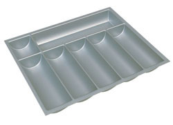 Cutlery Tray, plastic, silver, w200-300 x d490-540mm
