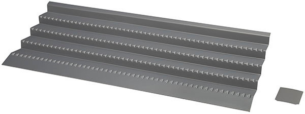 Spice Tray 4-Row, plastic, silver, 1300 x 550mm