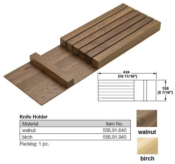 Fineline Knife Block, walnut, 424 x 138 x 26mm