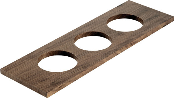 Fineline Container Holder, large, 3 holes, walnut, 559 x 180 x 16mm