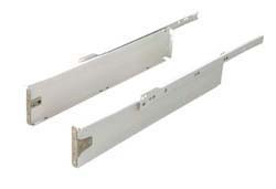 Metal Box System, 3 1/4" Height, 3/4 extension, steel, epoxy-coated white, 100 lbs, 11"