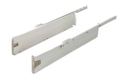 Metal Box System, 3 1/4" Height, 3/4 extension, steel, epoxy-coated white, 100 lbs, 22"