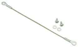 Door Restraint, steel, zinc plated, plastic cover, 163mm about 6", Wire rope restraint for Door Stays, 576/366.74.900/0.4z