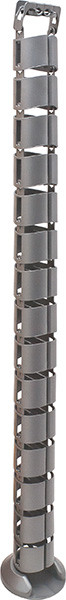 Vertical Cable Manager, plastic, silver, 815mm