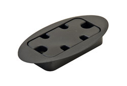 Cable Grommet, oval, plastic, black, 150mm x 75mm