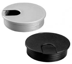 Cable Grommet, two-piece, plastic, silver, 80mm