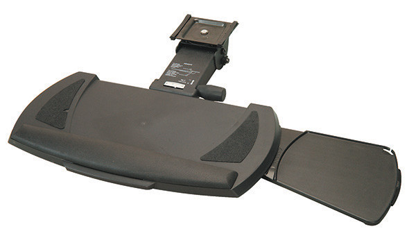 Keyboard Harmony Tray 6531D, with indexing mouse tray movement, steel, black, 813mm