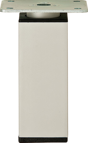 Top adjustable, square aluminum leg, 35 x 35 x 92mm, matt silver