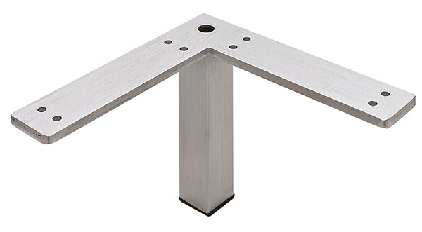 Furniture Foot, steel, brushed steel, 129mm
