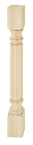 Wood Post, reeded, oak, 34 1/2" length