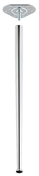 Tapered Leg, steel, chrome polished, 38mm x 710mm