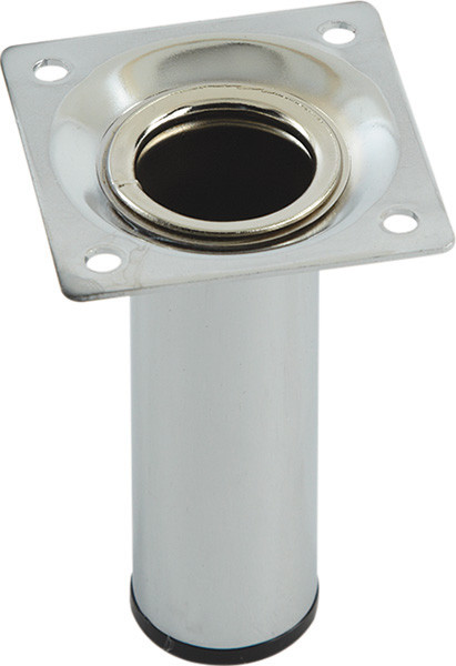 Mini-Leg, round, steel, polished chrome, 30mm x 100mm