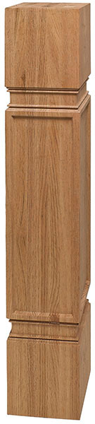 Wood Post, square, Arcadian, oak, 40 1/2 x 5 1/2 x 5 1/2"
