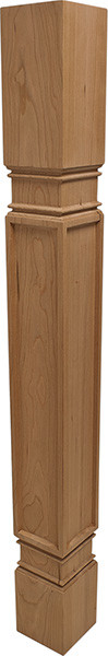Wood Post, square, Arcadian, cherry, 34 1/2 x 3 1/2 x 3 1/2"