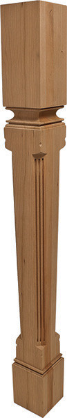 Wood Post, Regency, square, cherry, 34 1/2 x 3 1/2 x 3 1/2"