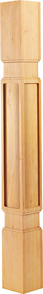 Wood Post, square, concemporary, cherry, 34 1/2" x 3 1/2" x 3 1/2"