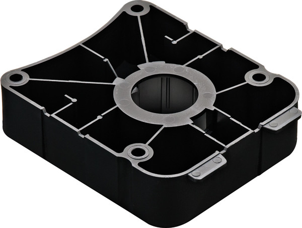 Base Leveler Square Plate, plastic, black, screw mount, 78mm foot
