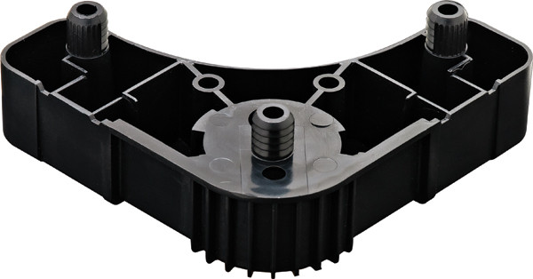 Base Leveler Triangle Plate, plastic, black, press fit, 46mm foot