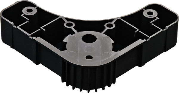 Base Leveler Triangle Plate, plastic, black, screw mount, 46mm foot