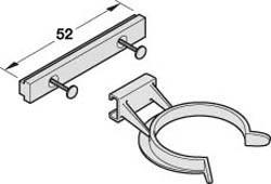 Plinth Clip, square plate, plastic, black, nail mounted
