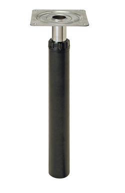 Koyo Pedestal Leg, with lock, steel, black textured, 60mm