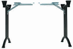 Folding Table Fitting, curved foot, steel, black, 690mm