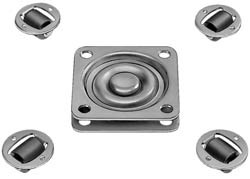 Turntable, 360 degree, 50 kilogram, steel, zinc-plated, 57mm x 57mm x 11mm