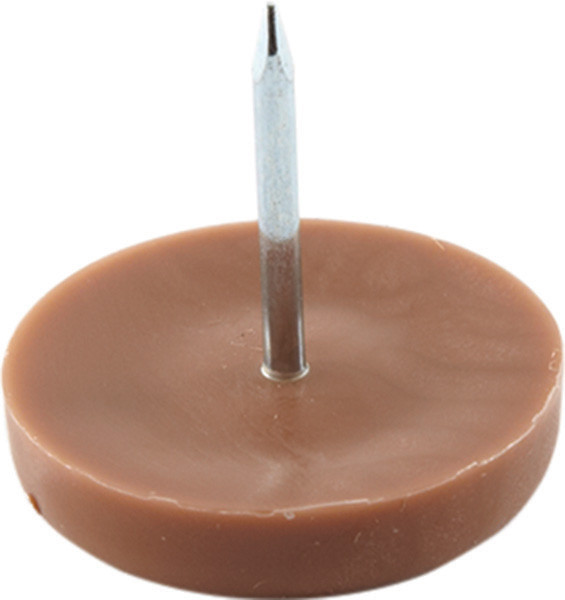 Furniture Glide, plastic, brown, 25mm 1inch D, Nail. Pack of 100 pcs