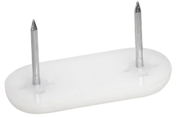 Furniture Glide, plastic, white, 44mm x 19mm