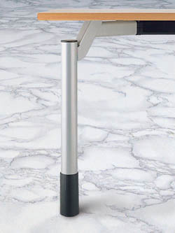IDEA Leg, cranked, mounting plate, steel, silver aluminum