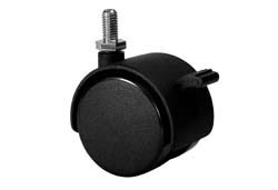 Caster, no brake, 5/16-18, plastic, black, 50mm