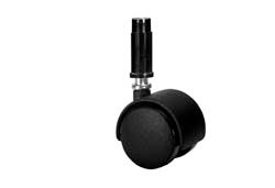 Caster, with brake, socket mount, plastic, black, 40mm