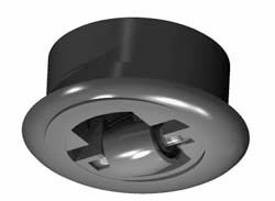 Roller-Mini Caster, swivel, plastic, black, 15mm, 50 kilogram
