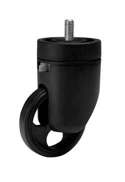 Caster, swivel/locking, pierced wheel, plastic, black/black, 80mm