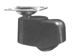 Caster, with hood, plate mount, plastic, black, 26mm