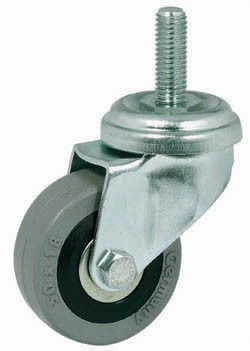 Caster, with brake, M10, steel, zinc-plated, 50mm