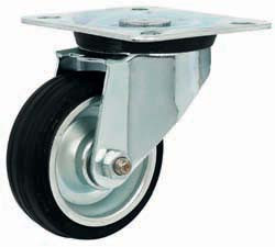 Caster, swivel, no brake, mounting plate, steel, zinc-plated, 160mm