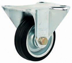 Caster, fixed, no brake, steel, zinc-plated, 125mm